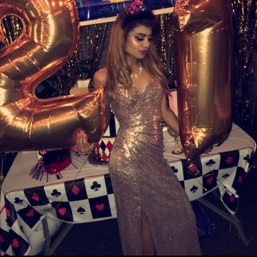 Rose gold long dress